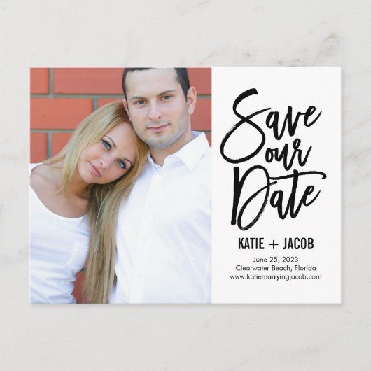 Faire-part Carte postale "Save The Date" Moderne aux finition (Devant)