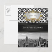 Faire-part Carte postale "Save the Date" NYC Skyline BW 431 D (Devant / Derrière)