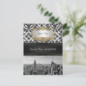 Faire-part Carte postale "Save the Date" NYC Skyline BW 431 D (Debout devant)