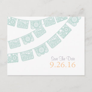 Faire-part Carte postale Save the Date Papel Picado