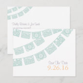 Faire-part Carte postale Save the Date Papel Picado (Devant / Derrière)