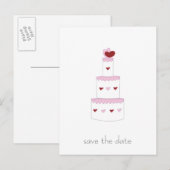 Faire-part Carte postale "Save the Date" pour gâteau de maria (Devant / Derrière)