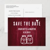 Faire-part Carte postale 'Save The Date' pour mariage rustiqu (Devant / Derrière)