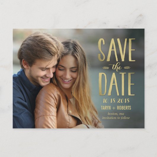 Faire-part Carte postale "Save The Date" Simply Forever Photo (Devant)