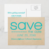 Faire-part Carte postale "Save the Date" typographie flèche,  (Devant / Derrière)