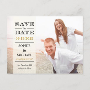 Faire-part Carte postale 'Sheer Overlay Save The Date' - Crèm