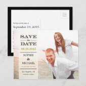 Faire-part Carte postale 'Sheer Overlay Save The Date' - Crèm (Devant / Derrière)
