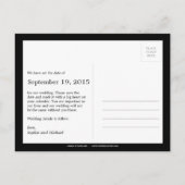 Faire-part Carte postale 'Sheer Overlay Save The Date' - Crèm (Dos)