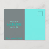 Faire-part Carte postale simple corail et sarcelle STD (Dos)