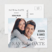 FAIRE-PART CARTE POSTALE SIMPLE MODERNE DE PHOTO DE SAUVEGARD (Devant / Derrière)