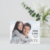 FAIRE-PART CARTE POSTALE SIMPLE MODERNE DE PHOTO DE SAUVEGARD (Debout devant)