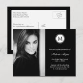 Faire-part Carte postale simple Monogramme MODIFIABLE COULEUR (Devant / Derrière)