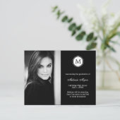 Faire-part Carte postale simple Monogramme MODIFIABLE COULEUR (Debout devant)