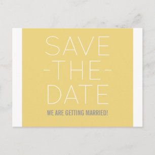 Faire-part Carte postale simple pour annoncer la date, jaune