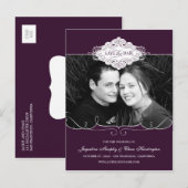 Faire-part Carte postale 'Simply Couture Save The Date' - Vio (Devant / Derrière)