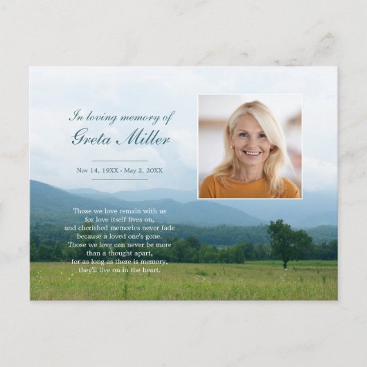 Faire-part Carte postale Smoky Mountains Memorial (Devant)