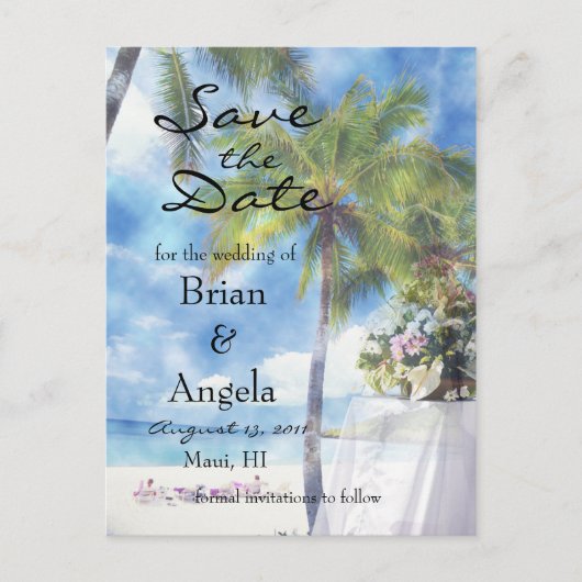 Faire-part Carte postale STD Mariage Plage (Devant)