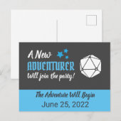 Faire-part Carte postale Tabletop RPG Blue Pregancy Faire-par (Devant / Derrière)