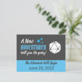 Faire-part Carte postale Tabletop RPG Blue Pregancy Faire-par (Debout devant)