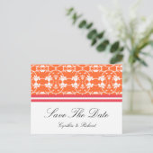 Faire-part Carte postale Tangerine Raspberry Orange Save The  (Debout devant)