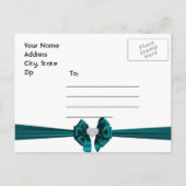 Faire-part Carte postale Teal Peacock Save the Date (Dos)