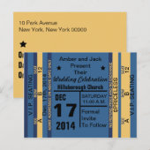 Faire-part Carte postale Ticket To Fun Save The Date (Devant / Derrière)