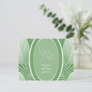 Faire-part Carte postale Tropical Green Mariage