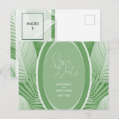 Faire-part Carte postale Tropical Green Mariage (Devant / Derrière)
