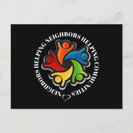 Faire-part Carte postale Unité de travail d'équipe communauta (Devant)