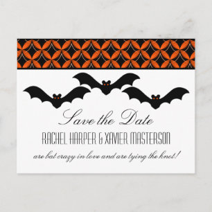 Faire-part Carte postale "Uptown Glam Bats Halloween Save the
