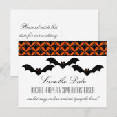 Faire-part Carte postale "Uptown Glam Bats Halloween Save the (Devant / Derrière)