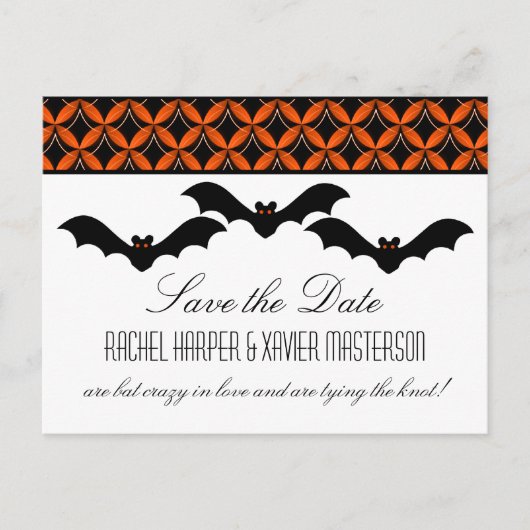 Faire-part Carte postale "Uptown Glam Bats Halloween Save the (Devant)