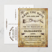 Faire-part Carte postale vintage d'annonce de date (Devant / Derrière)