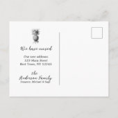 Faire-part Carte postale vintage de déplacement d'ananas (Dos)