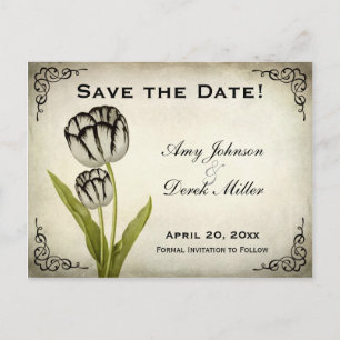 Faire-part Carte postale vintage de tulipe perroquet pour ann