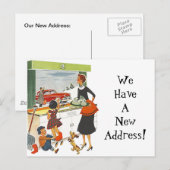 Faire-part Carte postale vintage Nouvel emploi Déménagement A (Devant / Derrière)