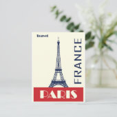 Faire-part Carte postale vintage Paris (Debout devant)