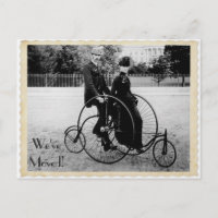 Carte postale vintage Tandem Moving Vélo