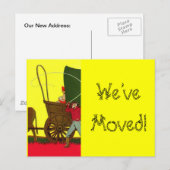 Faire-part Carte Postale Western Wagon Train Nous avons démén (Devant / Derrière)