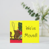 Faire-part Carte Postale Western Wagon Train Nous avons démén (Debout devant)