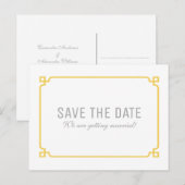 Faire-part Carte Postale Yellow Deco Chic Save the Date (Devant / Derrière)