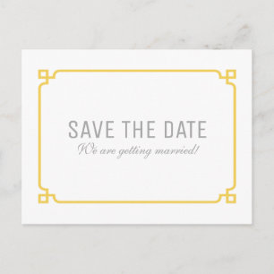 Faire-part Carte Postale Yellow Deco Chic Save the Date