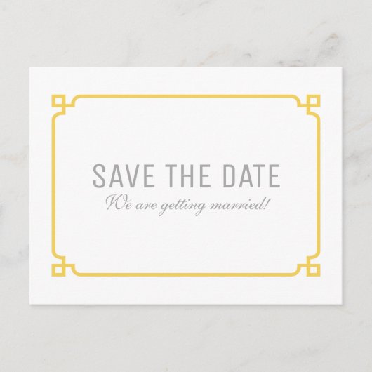 Faire-part Carte Postale Yellow Deco Chic Save the Date (Devant)