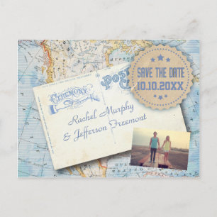 Faire-part Carte vintage & Mariage Carte Postale Enregistrer