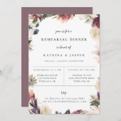 Faire-part Carton d'invitation au dîner de répétition Fleur d (Devant / Derrière)