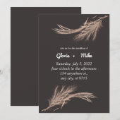 Faire-part Carton d'invitation de mariage élégant à la verdur (Devant / Derrière)