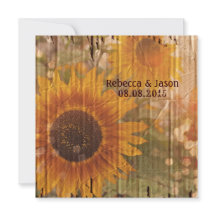 cartons rustiques pays mariage de tournesol