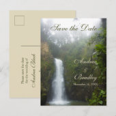 Faire-part Cascade Enregistrer la date Carte postale (Devant / Derrière)