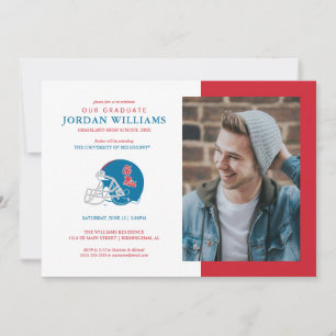 Faire-part Casque de football Ole Miss Bleu clair