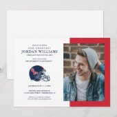 Faire-part Casque de football Ole Miss | Bleu foncé (Devant / Derrière)